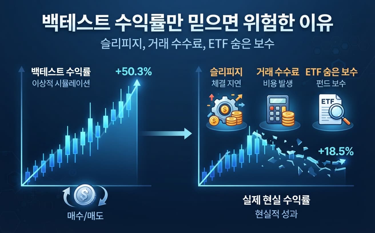 백테스트 수익률만 믿으면 위험한 이유 (슬리피지, 거래 수수료, ETF 숨은 보수) 