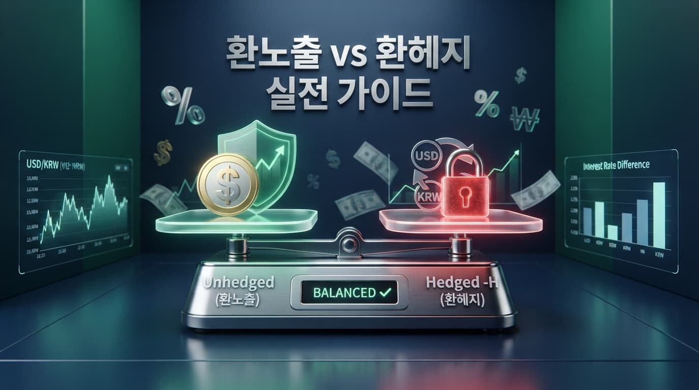 환율 폭등과 주가 폭락을 방어하는 '환노출 vs 환헤지(-H)' 실전 활용 전략
